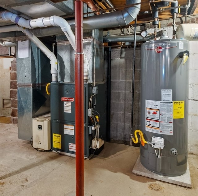 utility room with water heater and heating utilities