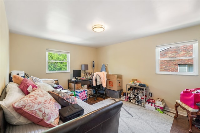 bedroom featuring hardwood / wood-style floors