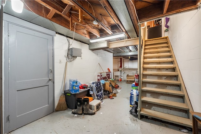 basement with sink