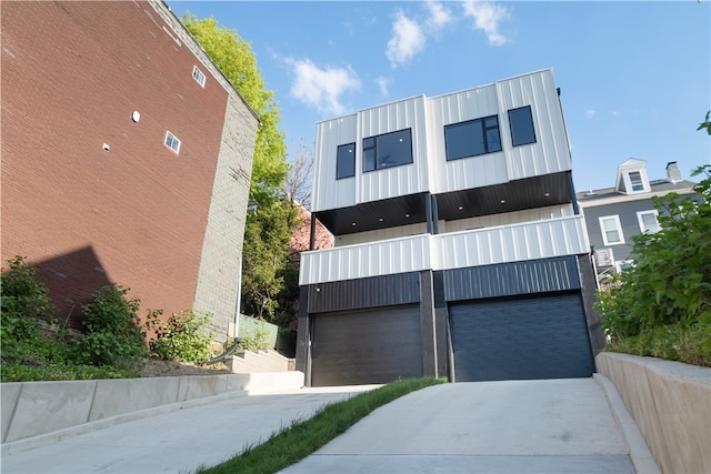 contemporary house with a garage