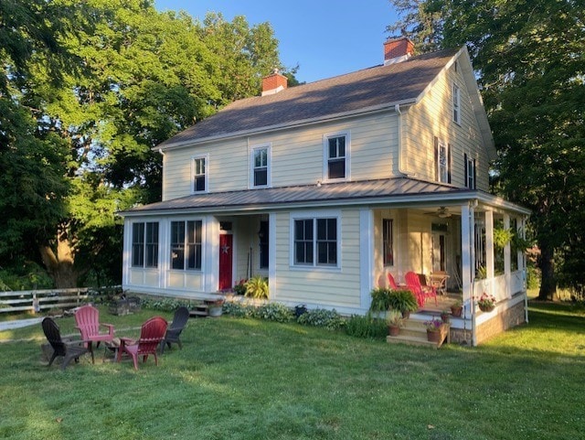 exterior space with a front lawn