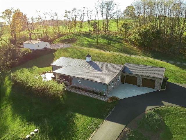 bird's eye view featuring a rural view