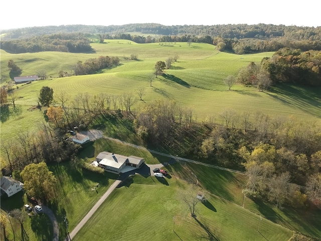 drone / aerial view featuring a rural view