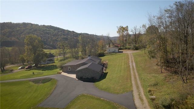 aerial view featuring a rural view