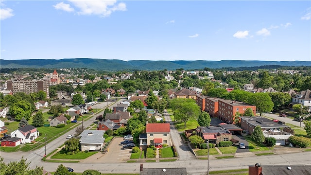 aerial view featuring a mountain view