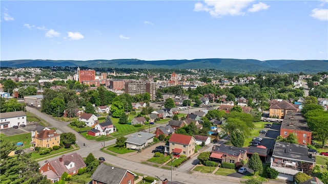 bird's eye view with a mountain view