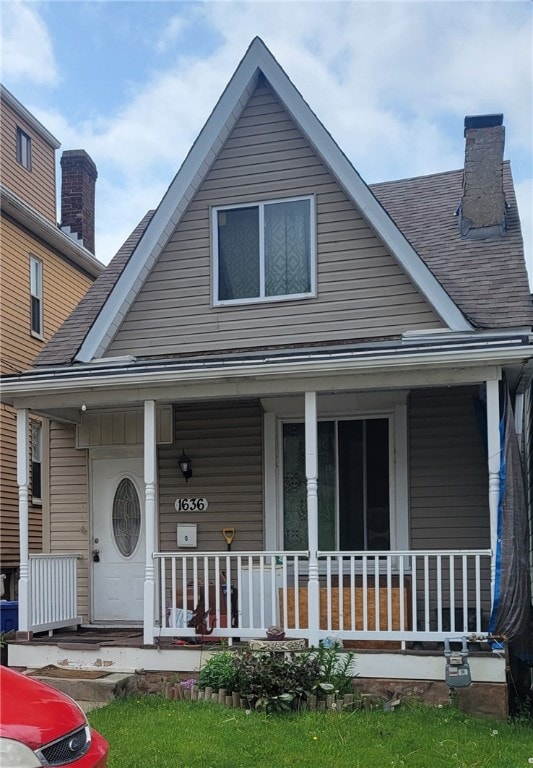 view of front of property with a porch