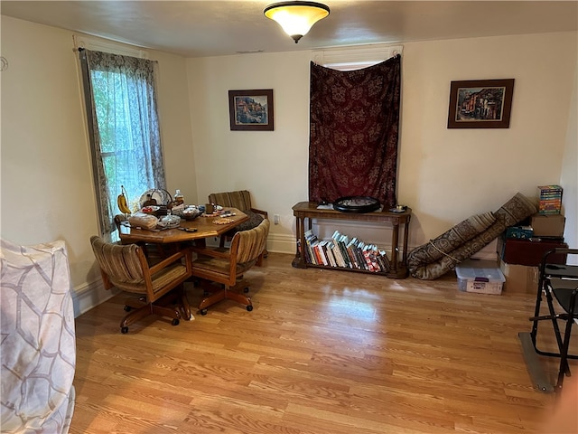 dining area featuring light hardwood / wood-style flooring