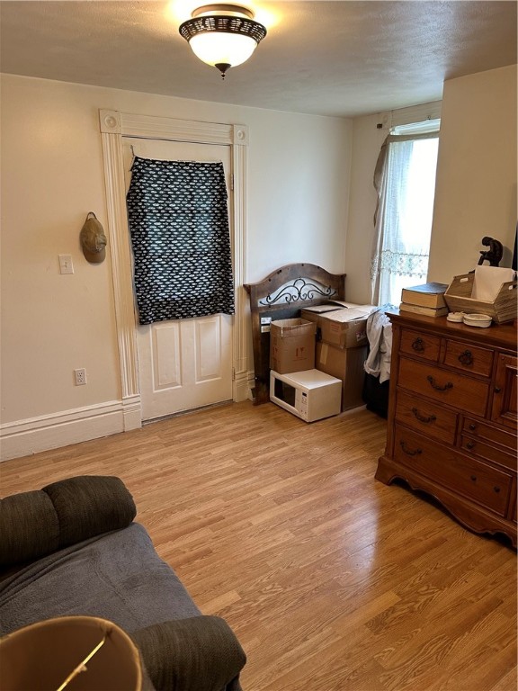 bedroom featuring light hardwood / wood-style flooring