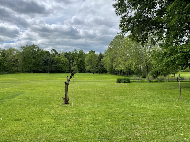 view of property's community with a lawn