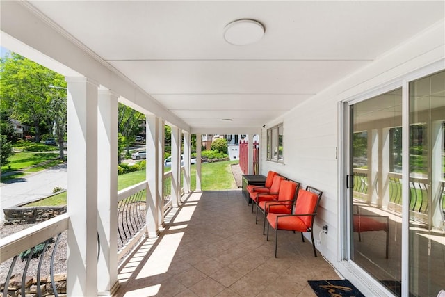 view of patio featuring covered porch