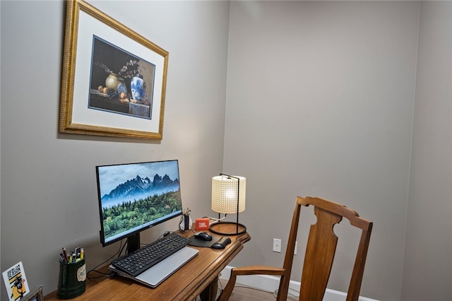 office area featuring wood-type flooring