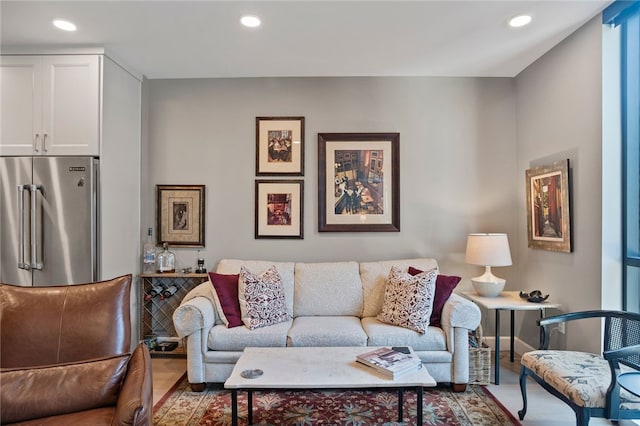 living room with hardwood / wood-style floors