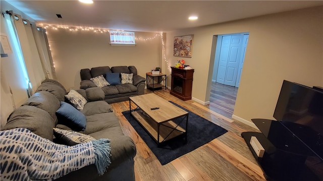 living room featuring hardwood / wood-style flooring