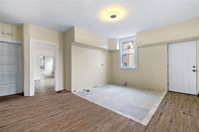 unfurnished living room featuring hardwood / wood-style floors