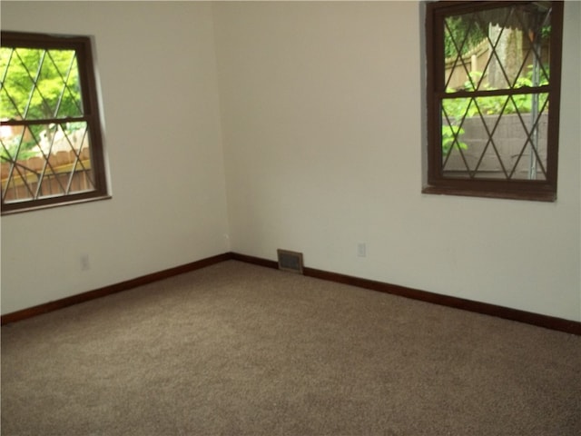 spare room featuring carpet flooring