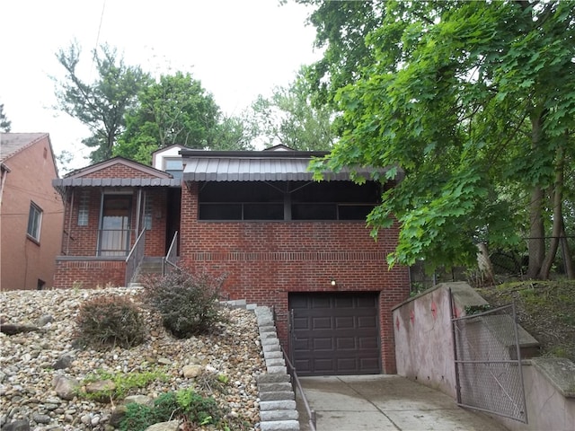 view of front of house with a garage