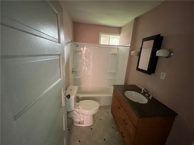 full bathroom with vanity, toilet, and shower / bathing tub combination