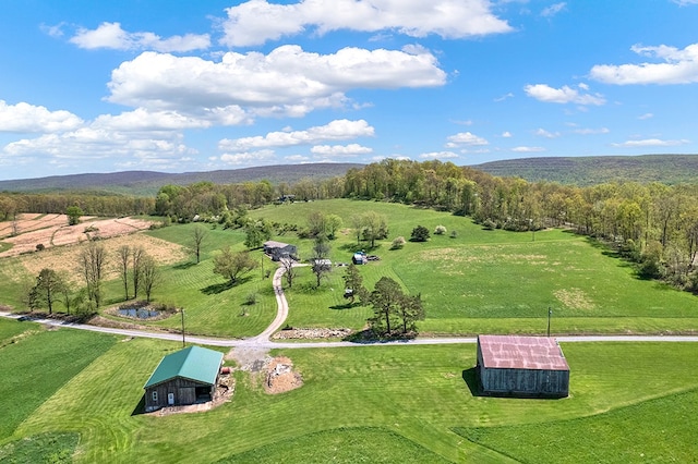 drone / aerial view featuring a rural view