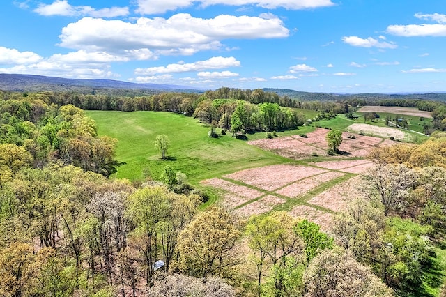 drone / aerial view with a rural view