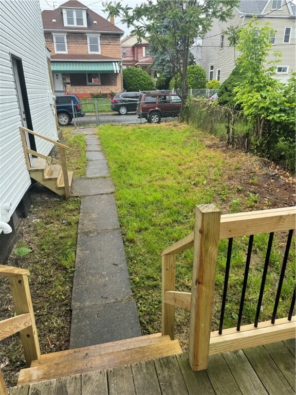 view of yard with fence