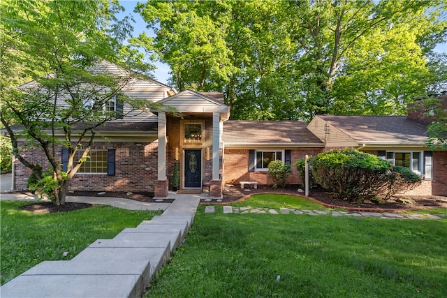 view of front of house with a front yard