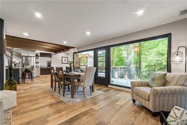 dining room featuring light wood-type flooring