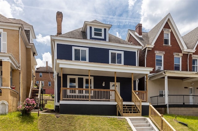 view of front of property with a porch