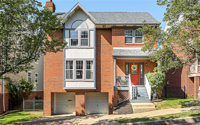 view of front facade featuring a garage