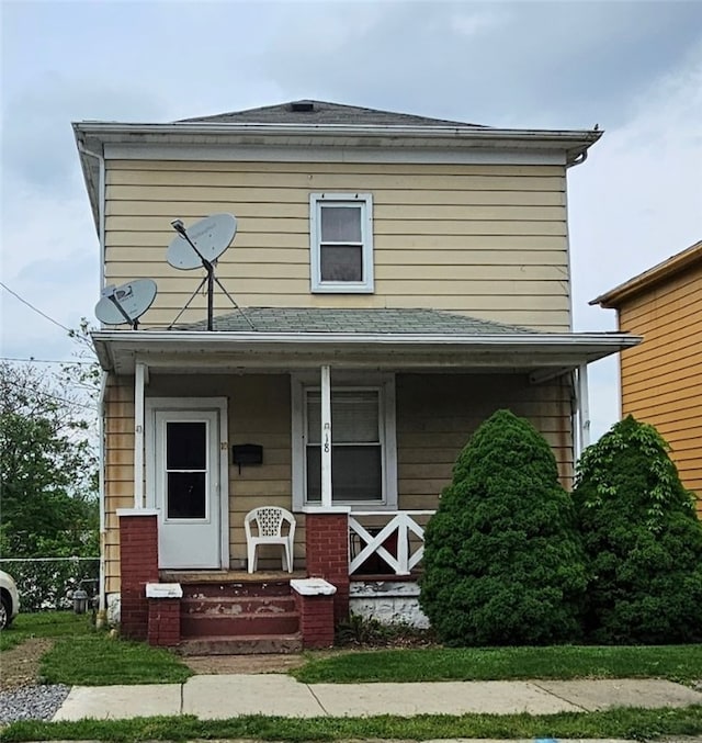 view of front of property with covered porch