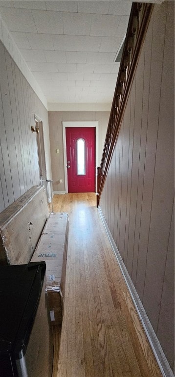 doorway to outside featuring hardwood / wood-style floors