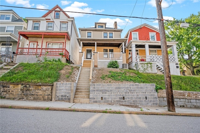 view of front of property with covered porch