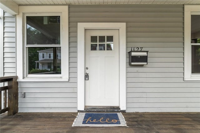 view of doorway to property