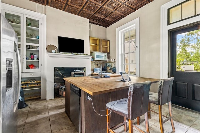 office with tile patterned flooring