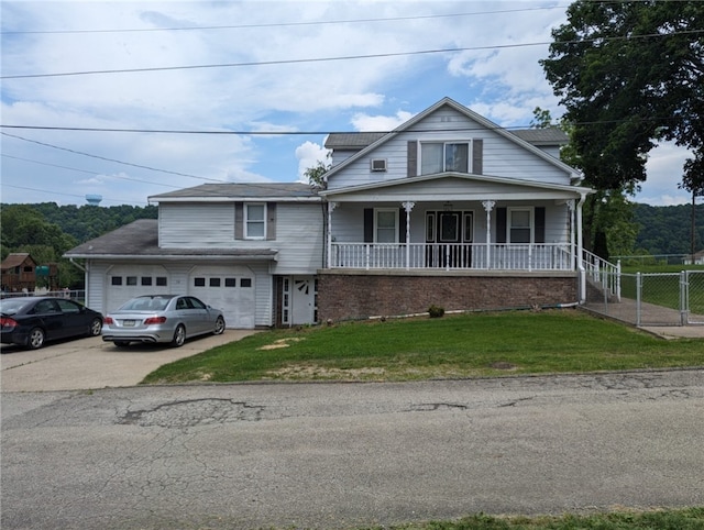 view of front of house featuring a garage and covered porch