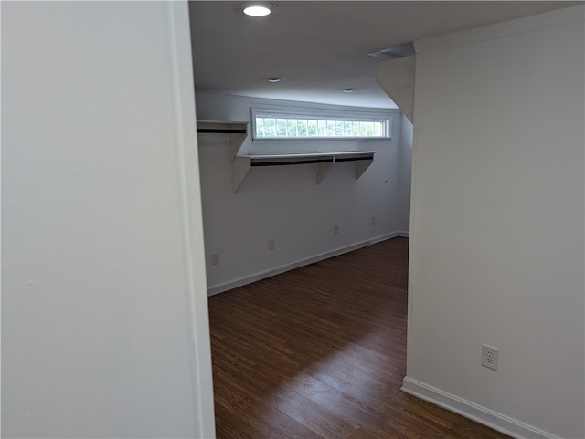 interior space featuring dark hardwood / wood-style flooring