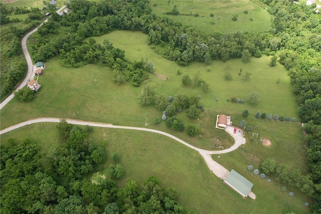 aerial view featuring a rural view