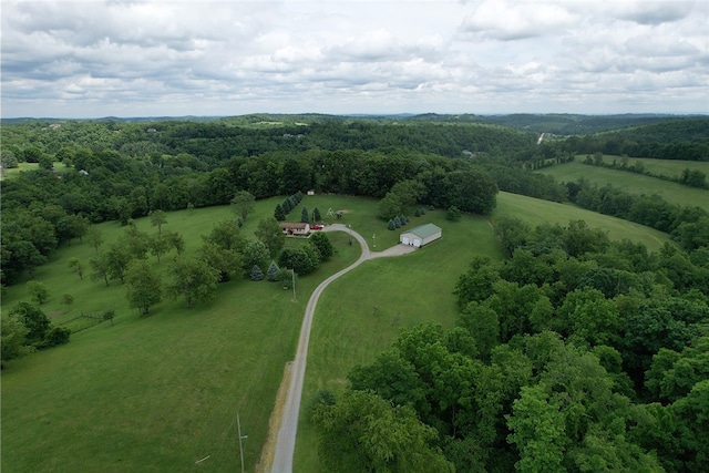 bird's eye view featuring a rural view