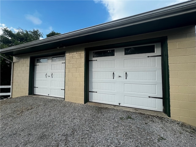 view of garage