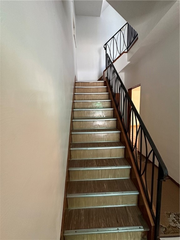 stairs with a high ceiling