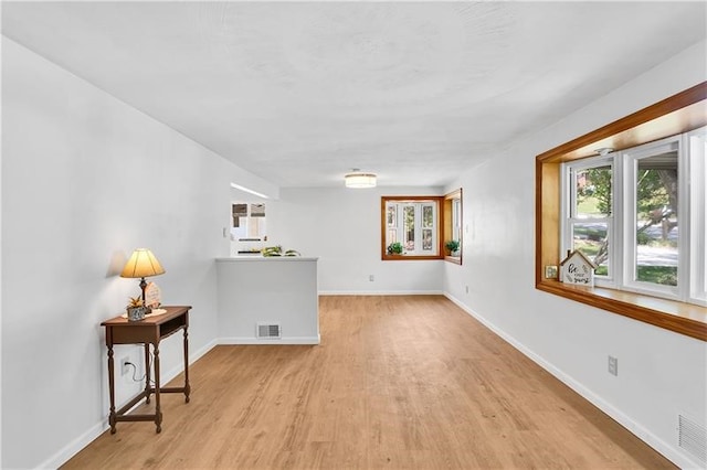 empty room featuring light wood-type flooring