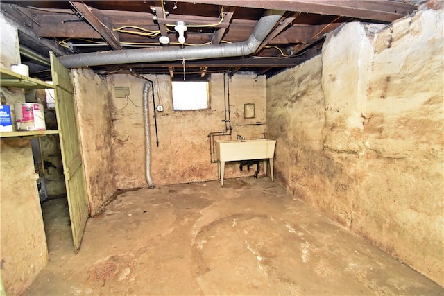 basement featuring sink