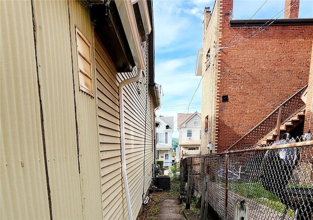 view of home's exterior featuring cooling unit