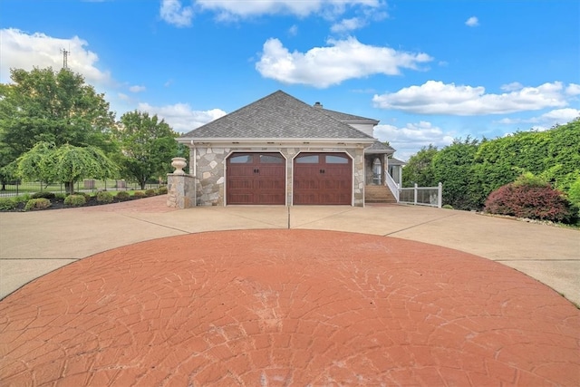 view of property exterior featuring a garage