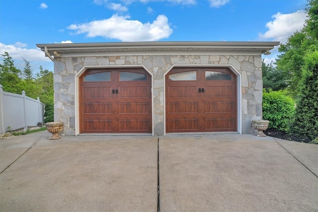 view of garage