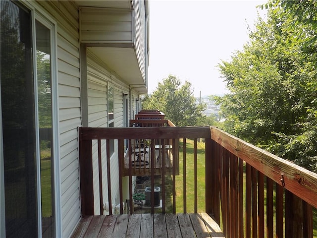 deck featuring central AC unit