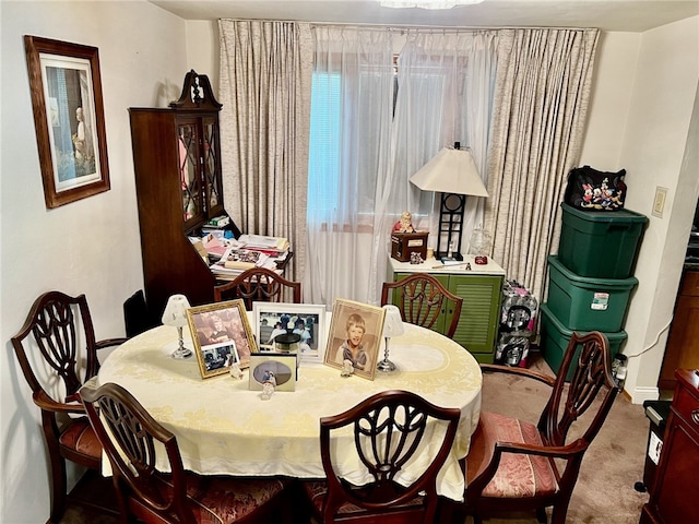 dining room with carpet floors