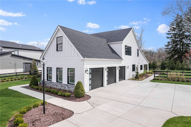 view of property exterior with a garage