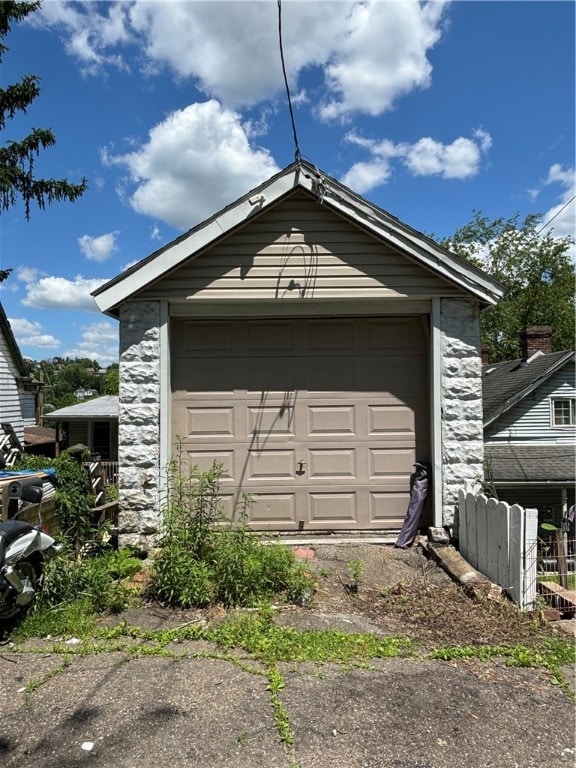 view of garage