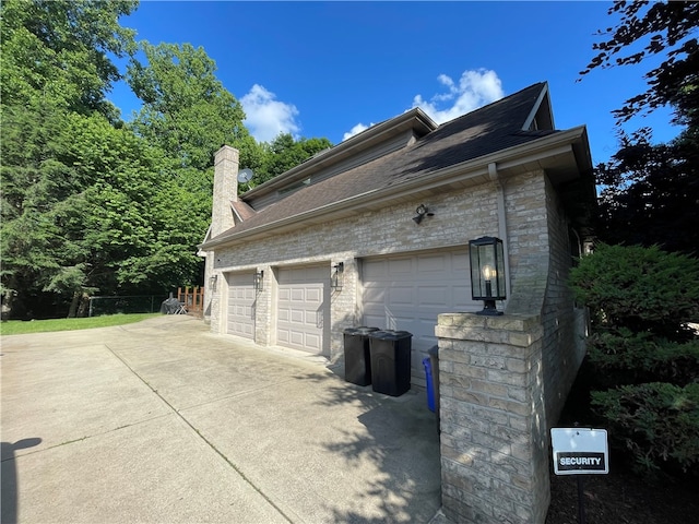 view of garage